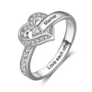 Customized Heart Design Rings - Personalized Name and Text Engraved Ring - A Gift For Family,Friend,BFF,Colleagues - Joliny