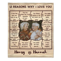 Customized Heartfelt Quotes Blanket - Personalized Sweet Memories Photo and Name Warm Flannel Couple Blanket - A Gift For Boyfriend,Girlfriend,Husband,Wife - Joliny