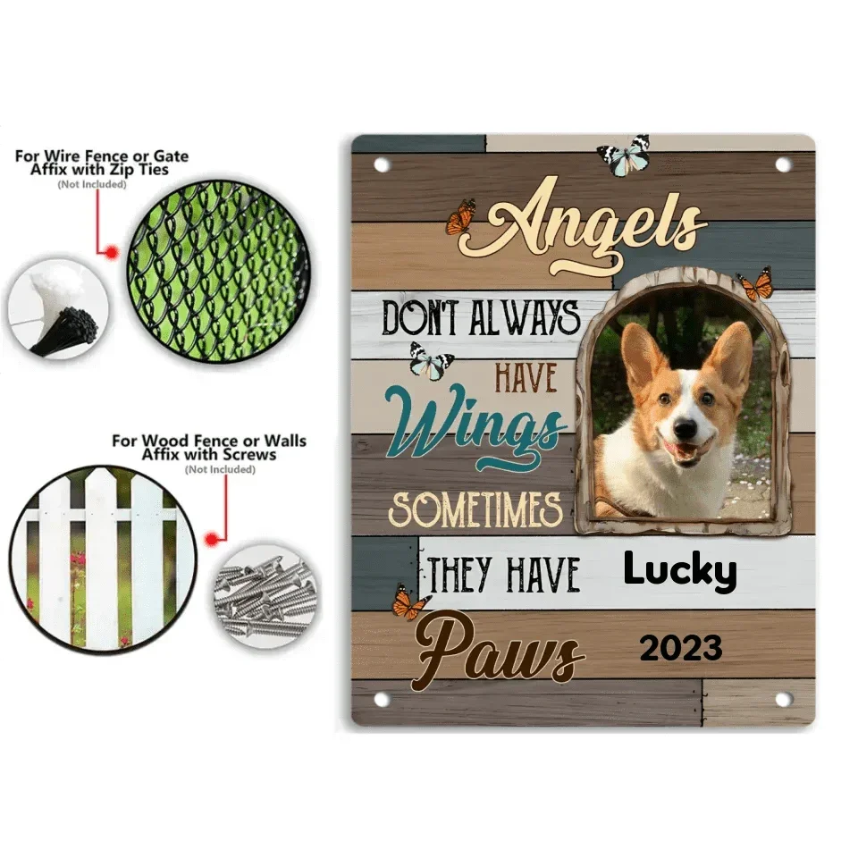 Customized Pet Memorial Metal Sign - Personalized Metal Decorative Plaques with Pet Photo,Name and Year - A Meaning Gift For Pet Owners,Pet Lovers - Joliny