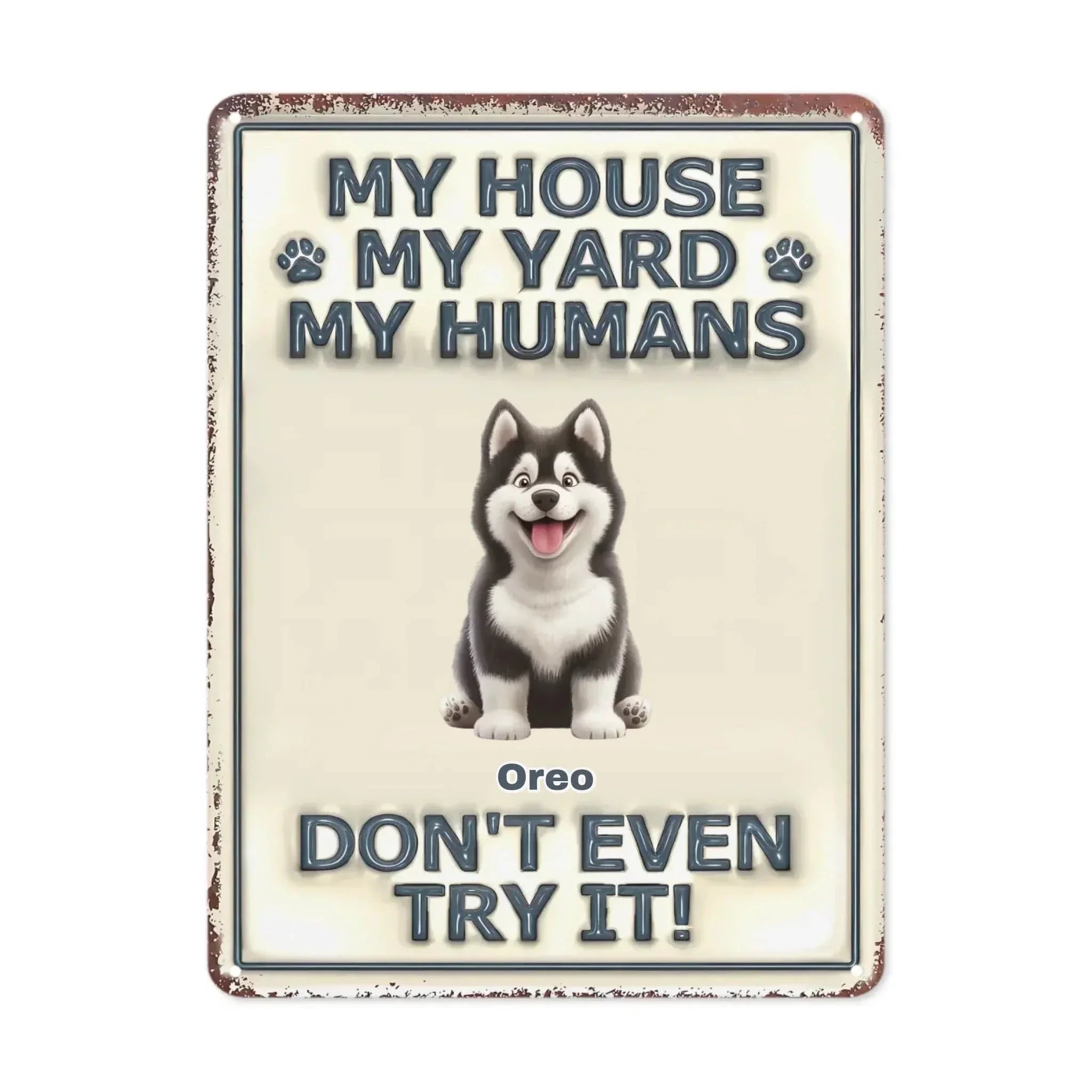 Customized Pet Pattern Metal Pictorial - Personalized Metal Tags with Pet Breed Image and Name - A Gift For Dog Owners,Dog Lovers