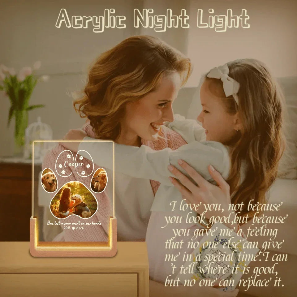 Customized Pet Photo Memorial Gifts - Personalized Name, Date And Pet Photo Keepsake Night Light - A Gift For Pets,Pet Owners - Joliny
