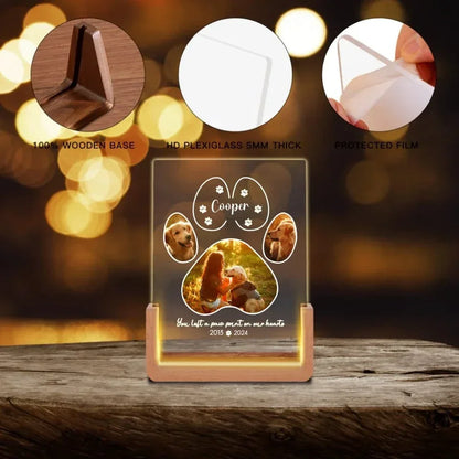 Customized Pet Photo Memorial Gifts - Personalized Name, Date And Pet Photo Keepsake Night Light - A Gift For Pets,Pet Owners - Joliny