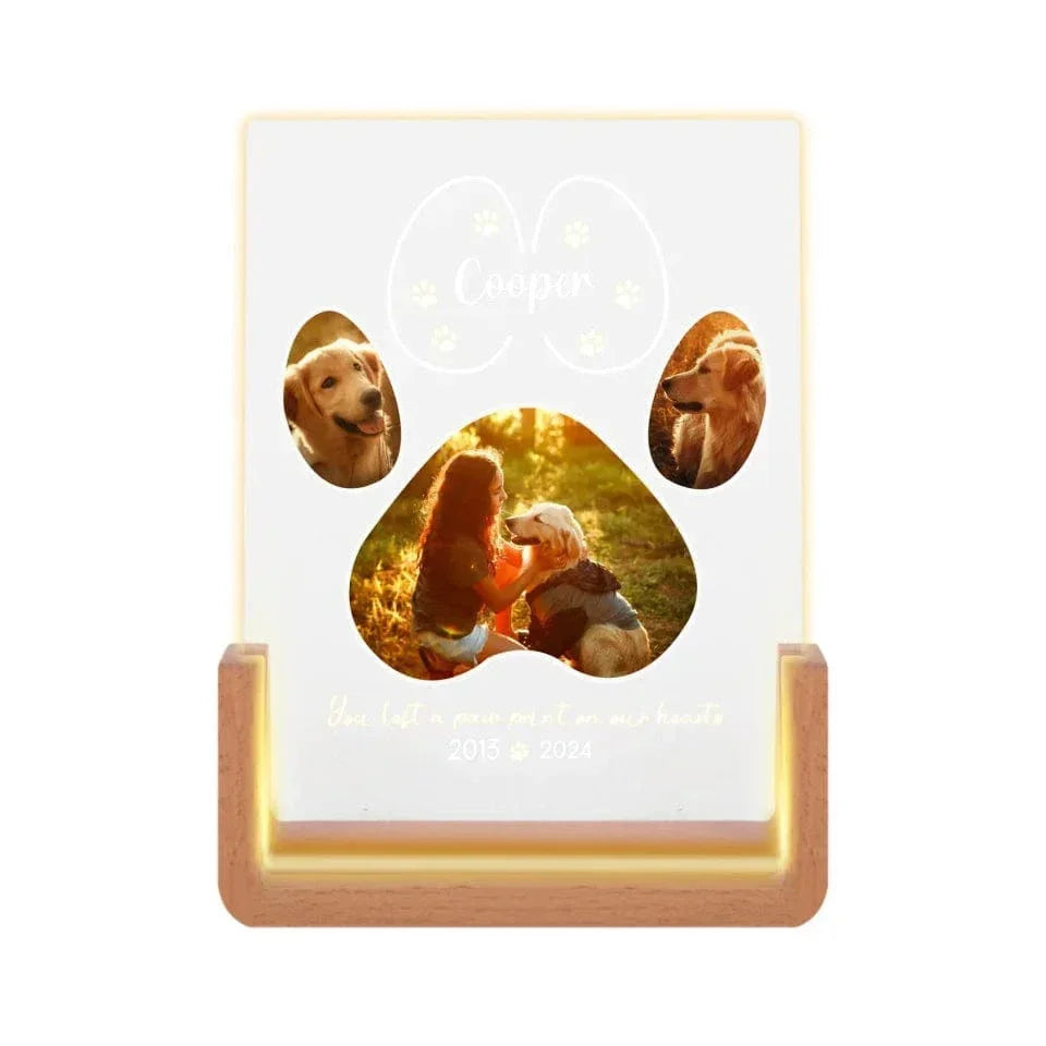 Customized Pet Photo Memorial Gifts - Personalized Name, Date And Pet Photo Keepsake Night Light - A Gift For Pets,Pet Owners - Joliny