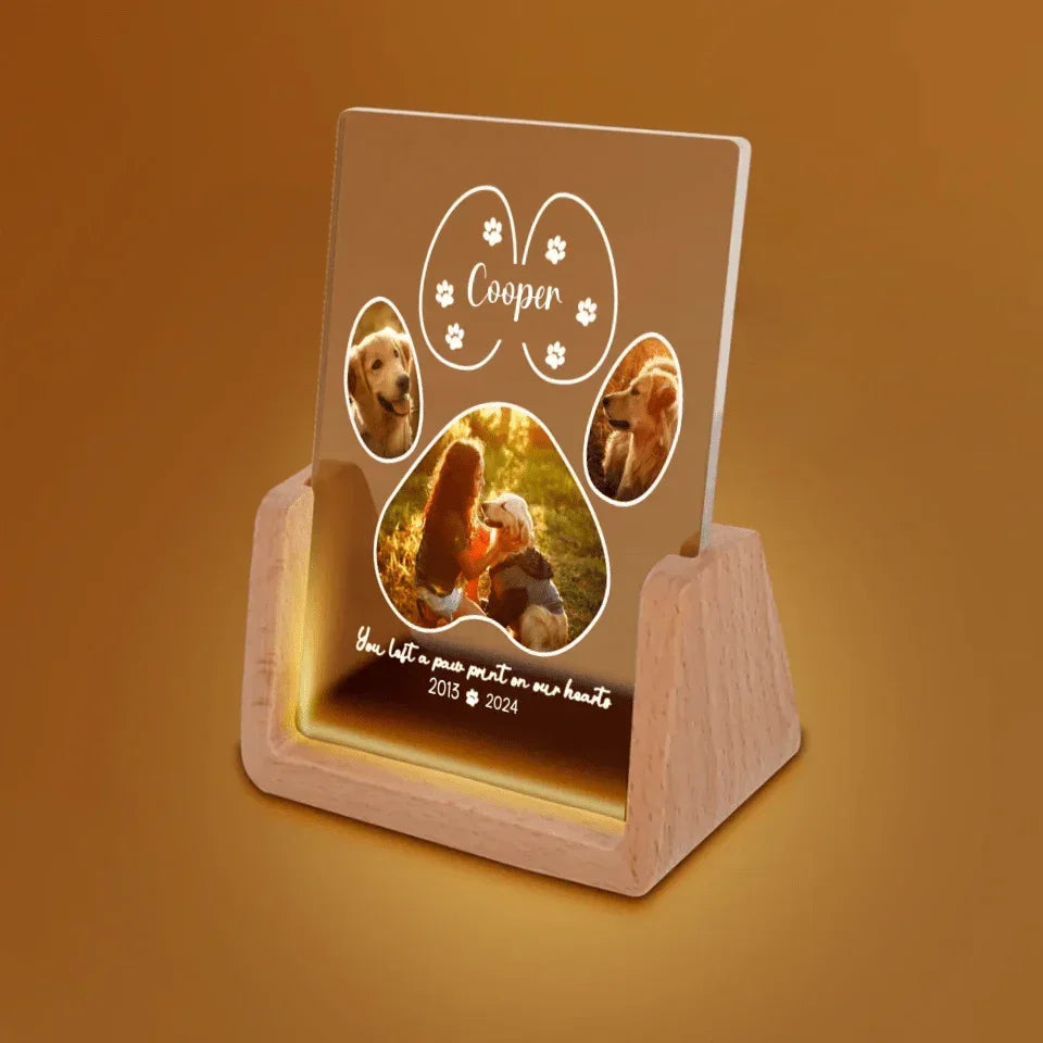 Customized Pet Photo Memorial Gifts - Personalized Name, Date And Pet Photo Keepsake Night Light - A Gift For Pets,Pet Owners - Joliny