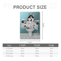 Customized Pet Reading Newspaper Fun Wall Art - Personalized Pet Photo And Background Color Unframed Canvas Painting - A Gift for Pet Owners,Pet Lovers,Yourself - Joliny
