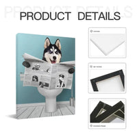 Customized Pet Reading Newspaper Fun Wall Art - Personalized Pet Photo And Background Color Unframed Canvas Painting - A Gift for Pet Owners,Pet Lovers,Yourself - Joliny