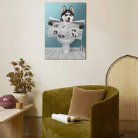 Customized Pet Reading Newspaper Fun Wall Art - Personalized Pet Photo And Background Color Unframed Canvas Painting - A Gift for Pet Owners,Pet Lovers,Yourself - Joliny