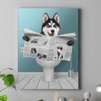 Customized Pet Reading Newspaper Fun Wall Art - Personalized Pet Photo And Background Color Unframed Canvas Painting - A Gift for Pet Owners,Pet Lovers,Yourself - Joliny