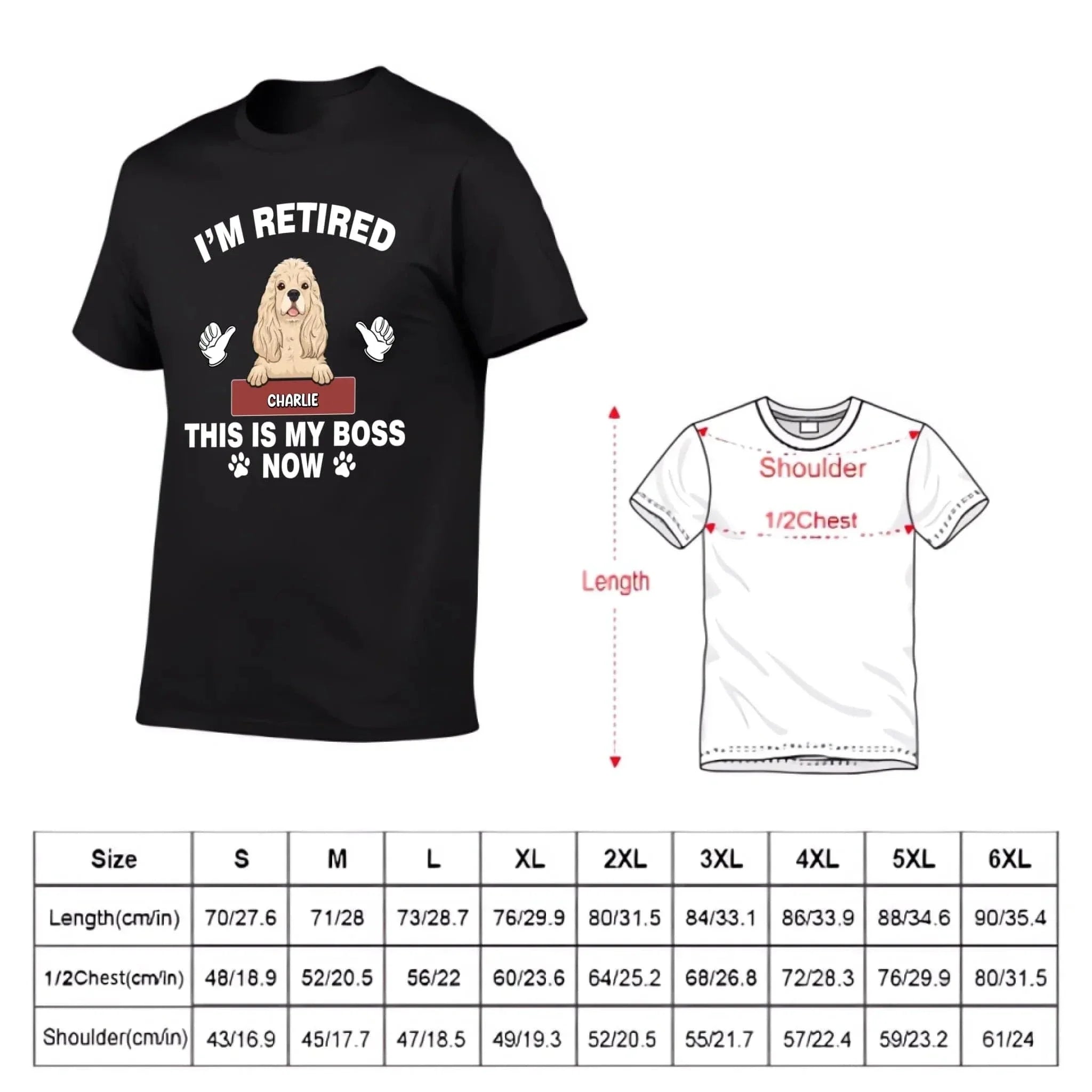 Customized Pet Themed T-shirt - Personalize Fashionable Clothing with Different Breed Pet Prints and Names - A Gift For Pet Lovers,Pet Owners - Joliny