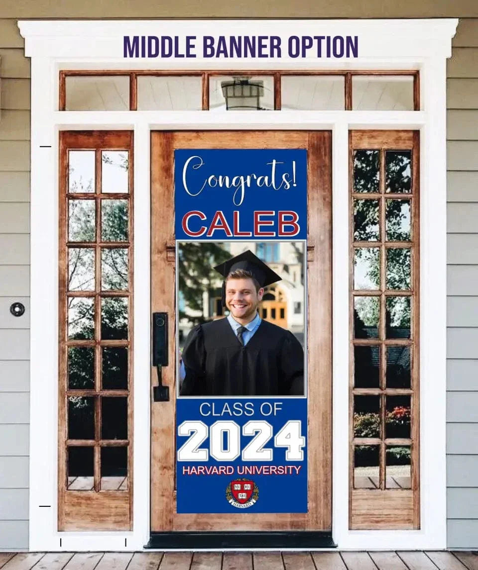 Customized Picture School Badge Congratulations to the Class of 2024 Door Banner - Joliny