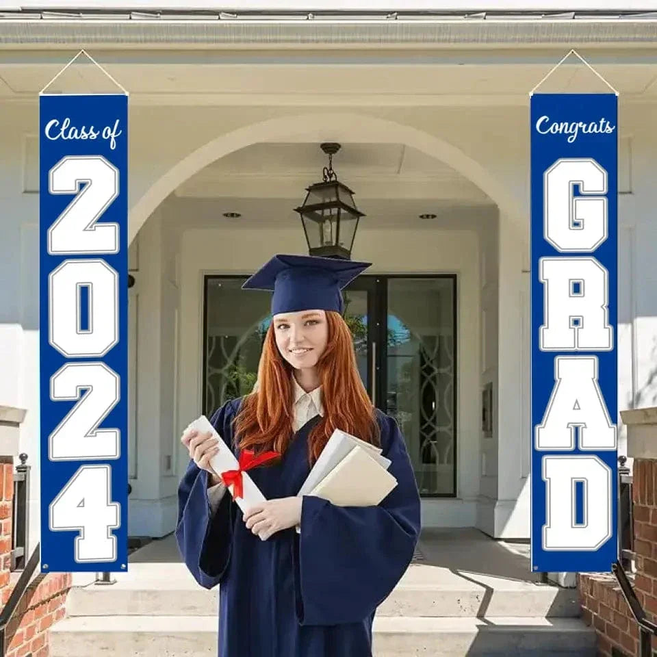 Customized Picture School Badge Congratulations to the Class of 2024 Door Banner - Joliny