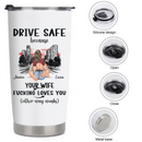 Customized Safe Driving Reminder Car Cup - Personalized Name and Character Safe Driving Themed Couple's Car Cup - A Gift For Husband,Boyfriend - Joliny