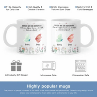 Customized Sisters Theme Mug - Personalized Birthday Butterfly and Name 3D Inflatable Garden Pattern Mug - Gift for Sisters, BFF, Friends - Joliny