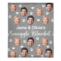 Customized Snuggle Blanket - Personalized Photo And Name Flannel Blanket - A Gift for Couples,Friend,Family - Joliny