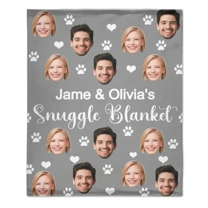 Customized Snuggle Blanket - Personalized Photo And Name Flannel Blanket - A Gift for Couples,Friend,Family - Joliny