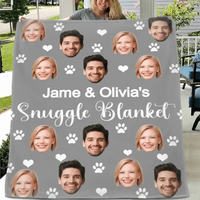 Customized Snuggle Blanket - Personalized Photo And Name Flannel Blanket - A Gift for Couples,Friend,Family - Joliny