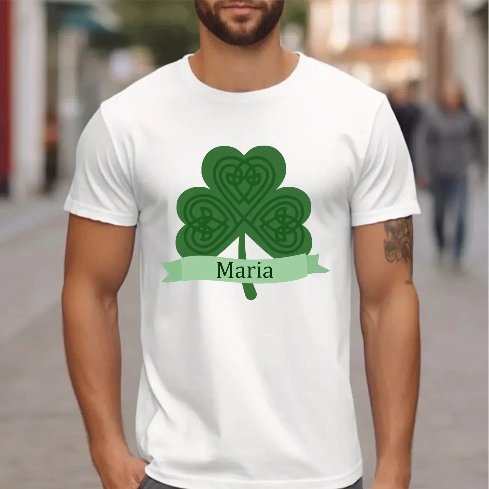 Customized St. Patrick's Day T-shirt - Personalized Name Green Clover Lucky Costume -  A Gift For Friend,Family,Roommates,BFF