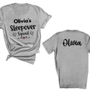 Customized Text and Backside Name Sleepover Squad Party Shirt - Joliny