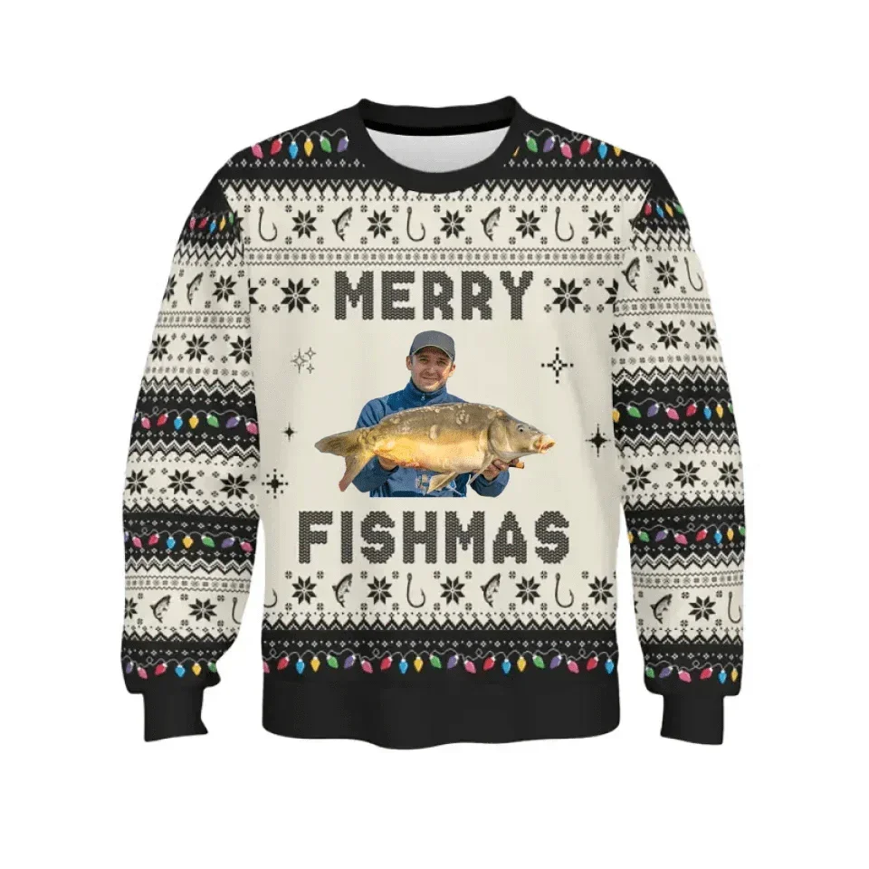 Customized Theme Ugly Sweater - Personalized Photo of Fishing, Golf, Hunting, Barbecue Themed Classic Color Ugly Sweater - A Gift For Friend,Family,Huntsman,Angler,Golfer,Barbecuer - Joliny