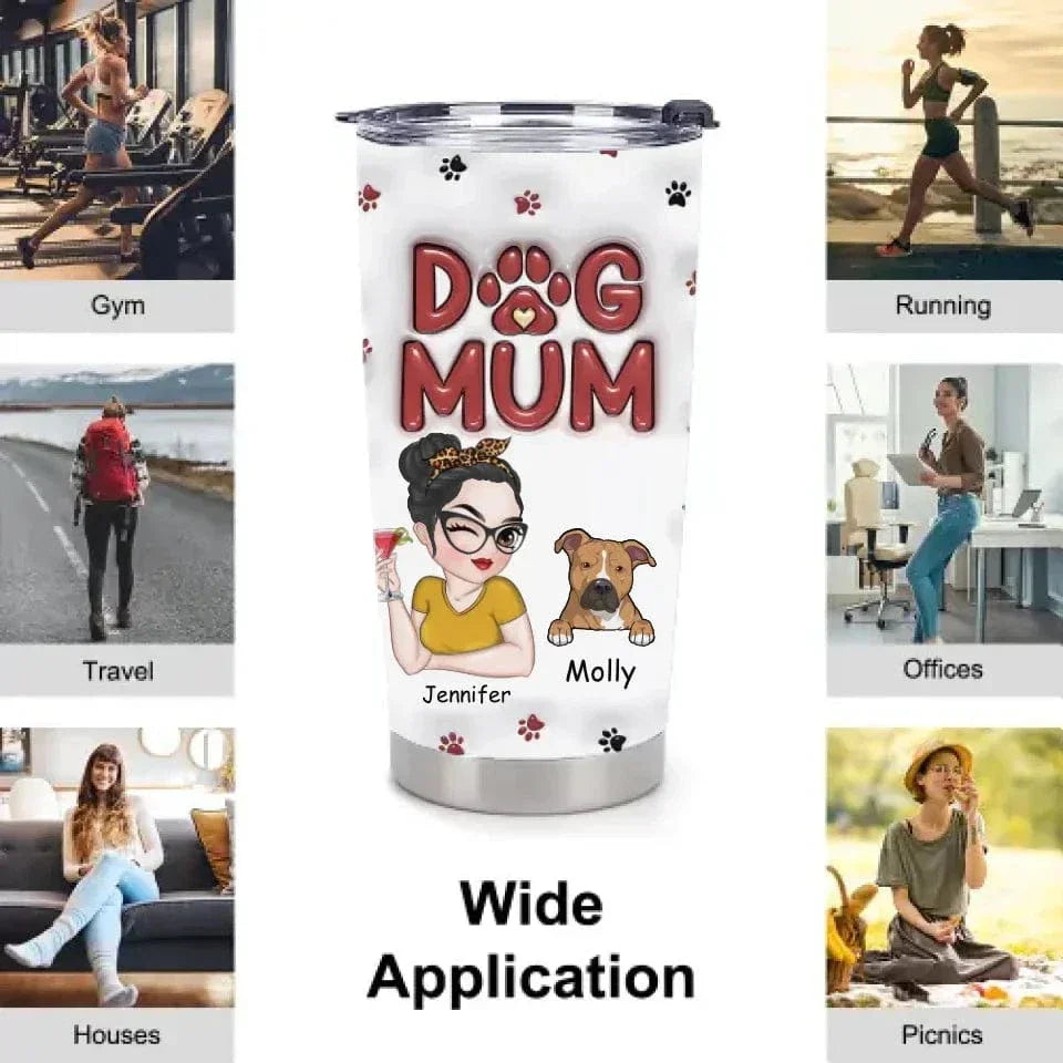 Cute Dog Mom - Personalized Custom 3D Inflatable Thermal Mug - Pet Lover Gifts - Joliny