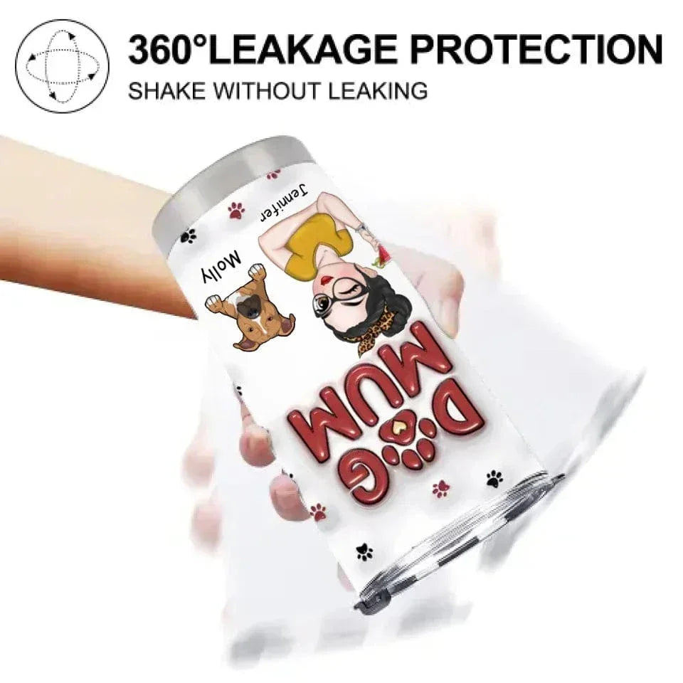 Cute Dog Mom - Personalized Custom 3D Inflatable Thermal Mug - Pet Lover Gifts