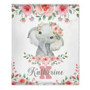 Cute Elephant - Personalised Name Blanket - Gifts for Children,Newborn,New Mom - Joliny
