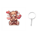 Cute Grandma Bear Mama Bear With Kids Personalized Acrylic Keychain - Joliny