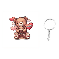 Cute Grandma Bear Mama Bear With Kids Personalized Acrylic Keychain - Joliny