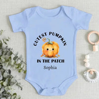 Cutest, Coolest, Sweetest Pumpkin Name Custom Personalization Cotton Baby Bodysuit Newborn Halloween Party Gift - Joliny