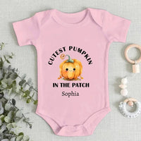 Cutest, Coolest, Sweetest Pumpkin Name Custom Personalization Cotton Baby Bodysuit Newborn Halloween Party Gift - Joliny