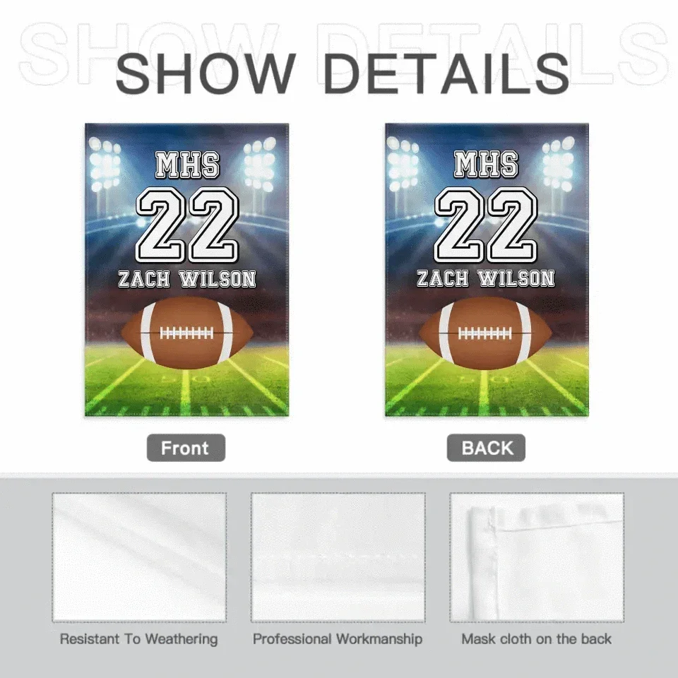 Decorative Flags - Personalized Football Flag - Gift For The School Athletes,Children - Joliny
