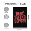 Deny,Defend and Depose Themed Spray Paint Text Effect Garden Decorative Flag - A Gift For Friend,Family,Colleagues,Roommates - Joliny