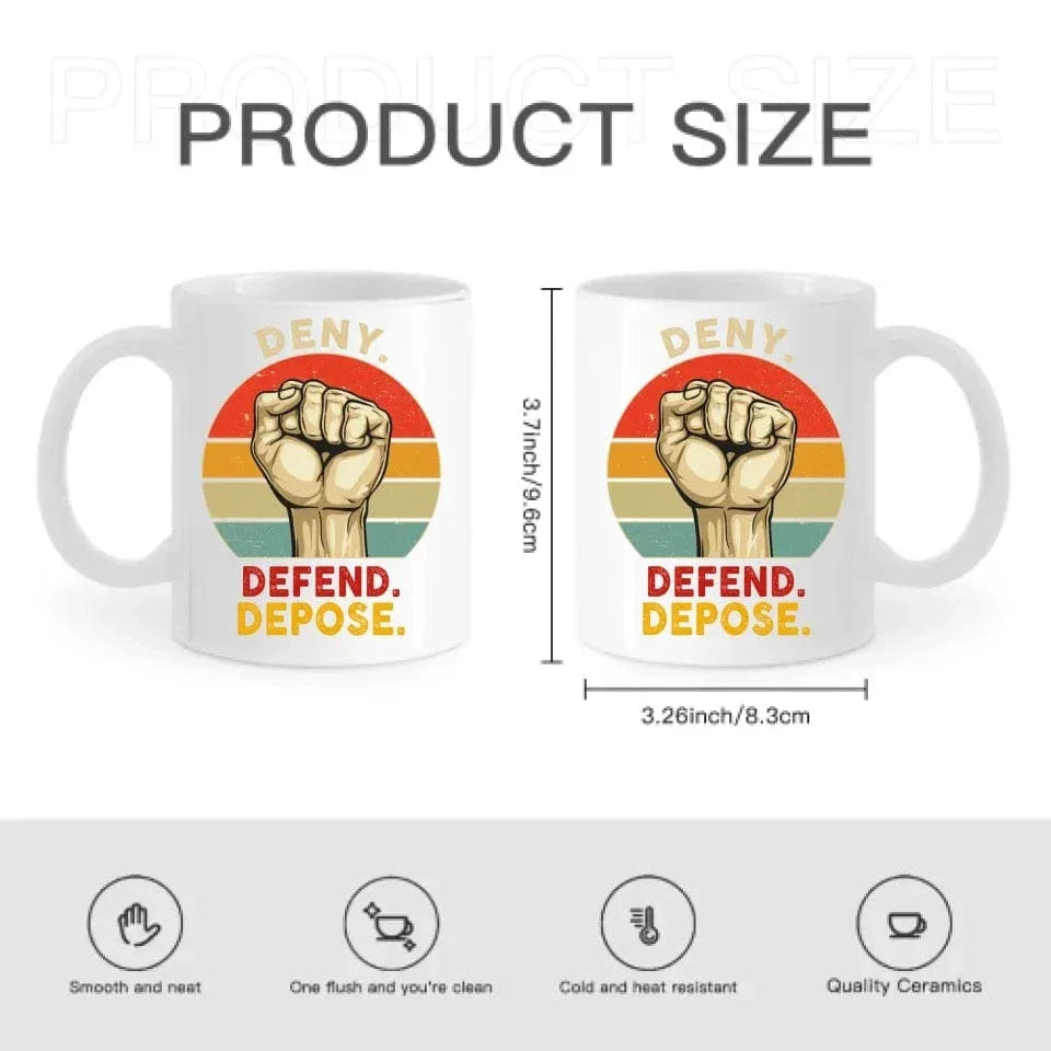 Deny,Depose,Defend Classic Colorways Mug - Gifts For Friend,Family,Colleagues - Joliny