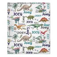Dinosaur Century - Personalised Name Dinosaur Blanket - Gifts for Children,family - Joliny