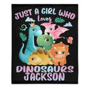 Dinosaurs - Personalised Name Dinosaur Blanket - Gifts for Girls,Dinosaur lovers - Joliny