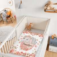 Elephant Personalized Custom Blanket with Name for Newborn Toddler Birthday Anniversary Gifts - Joliny