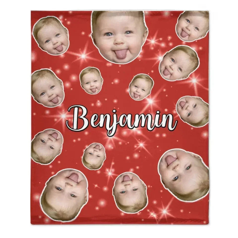 Face Blanket, Personalized Blanket with Photo, Blanket with Baby Pet Human Face - Joliny