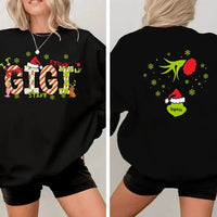 Family Christmas Costumes With Customizable Nicknames - Personalized Nickname And Family Tree Reversible Pattern Christmas Sweatshirt - A Gift For Family - Joliny