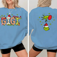 Family Christmas Costumes With Customizable Nicknames - Personalized Nickname And Family Tree Reversible Pattern Christmas Sweatshirt - A Gift For Family - Joliny