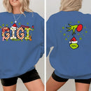 Family Christmas Costumes With Customizable Nicknames - Personalized Nickname And Family Tree Reversible Pattern Christmas Sweatshirt - A Gift For Family - Joliny