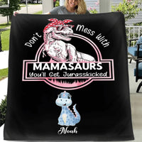 Family Customised Dinosaur Blanket - Personalised Name And Dinosaur Print Blanket - A Gift For Family,Mom - Joliny