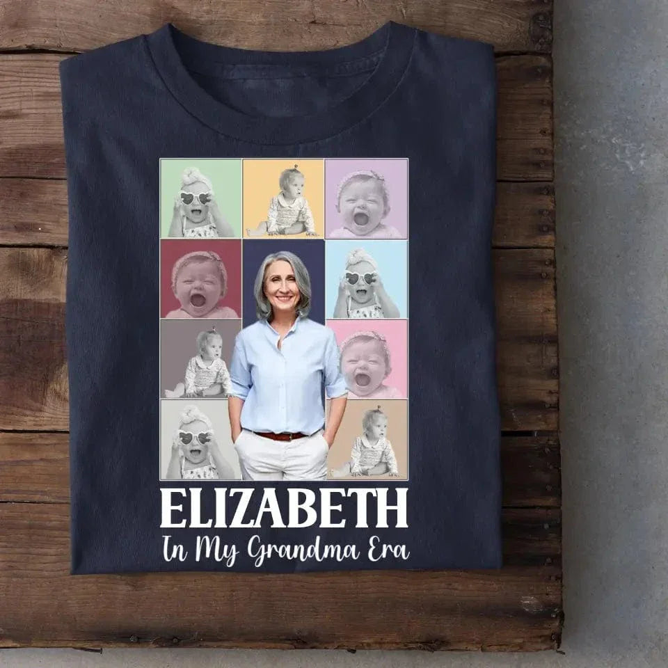 Family Personalized Custom Unisex T-shirt- Gift For Mom, Grandma, Custom Photo In My Mom Era - Joliny