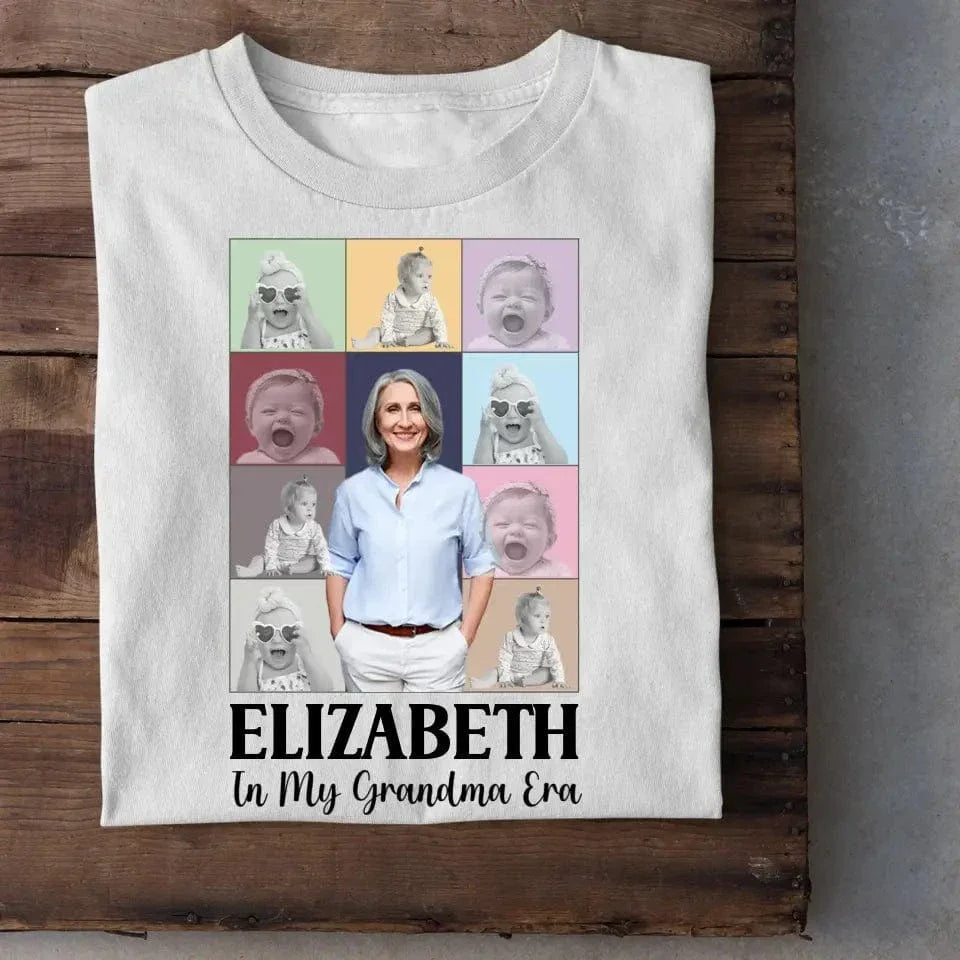 Family Personalized Custom Unisex T-shirt- Gift For Mom, Grandma, Custom Photo In My Mom Era - Joliny
