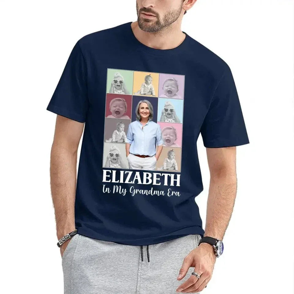 Family Personalized Custom Unisex T-shirt- Gift For Mom, Grandma, Custom Photo In My Mom Era - Joliny