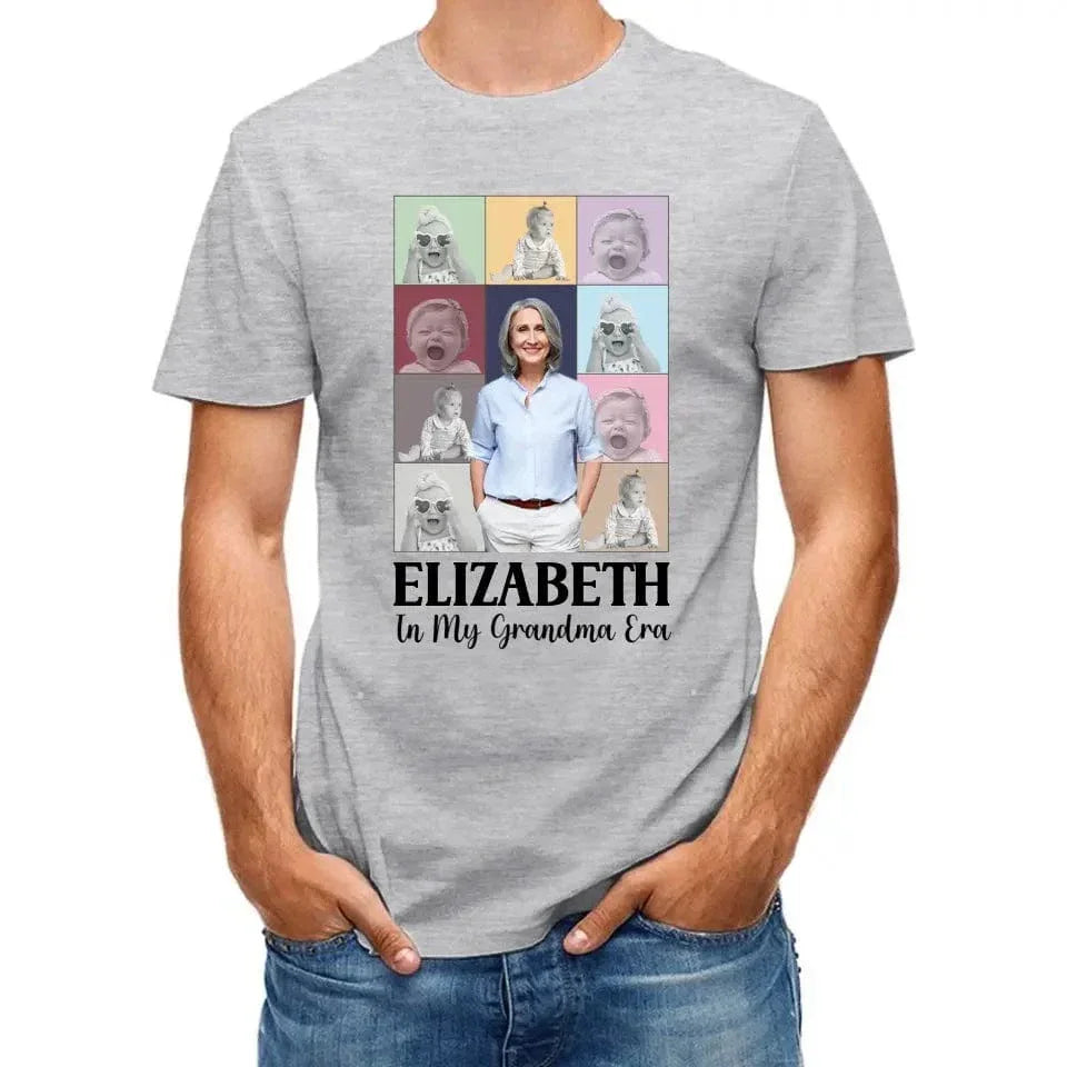 Family Personalized Custom Unisex T-shirt- Gift For Mom, Grandma, Custom Photo In My Mom Era - Joliny