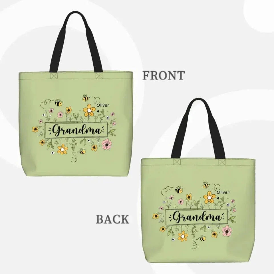 Family Personalized Garden Bees Zippered Bag For Grandma - Joliny