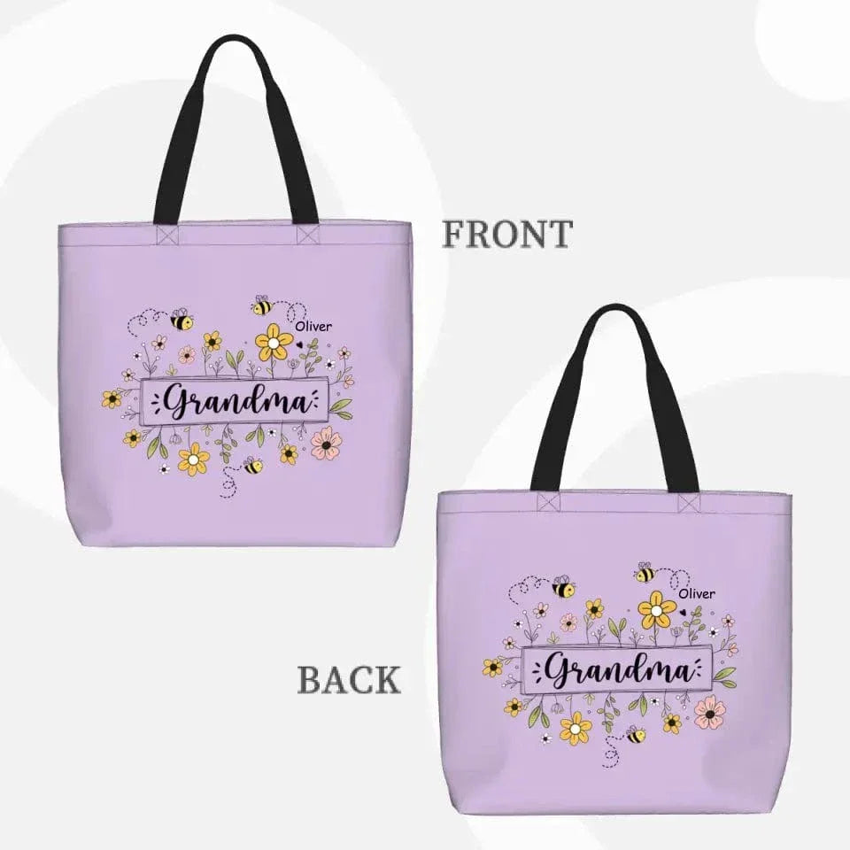 Family Personalized Garden Bees Zippered Bag For Grandma - Joliny