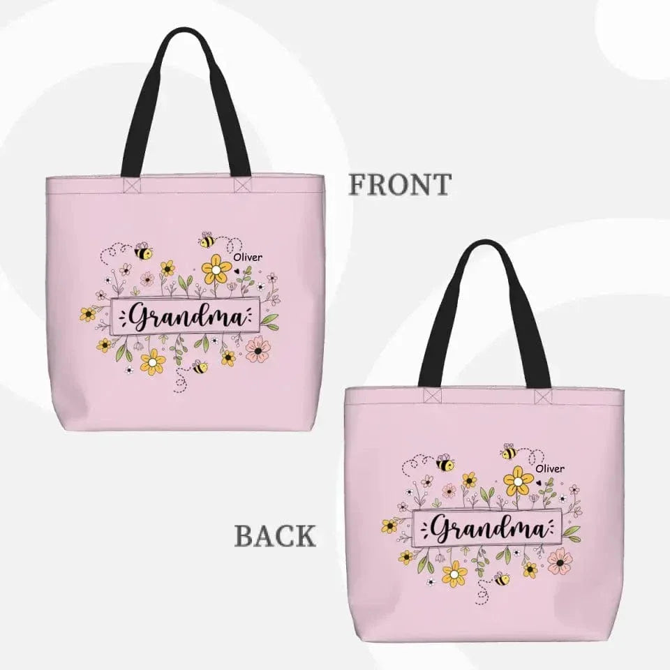 Family Personalized Garden Bees Zippered Bag For Grandma - Joliny