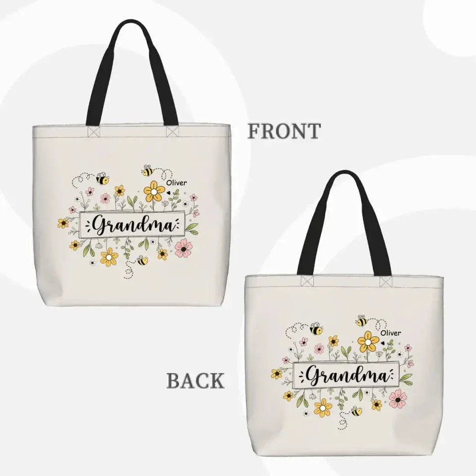 Family Personalized Garden Bees Zippered Bag For Grandma - Joliny