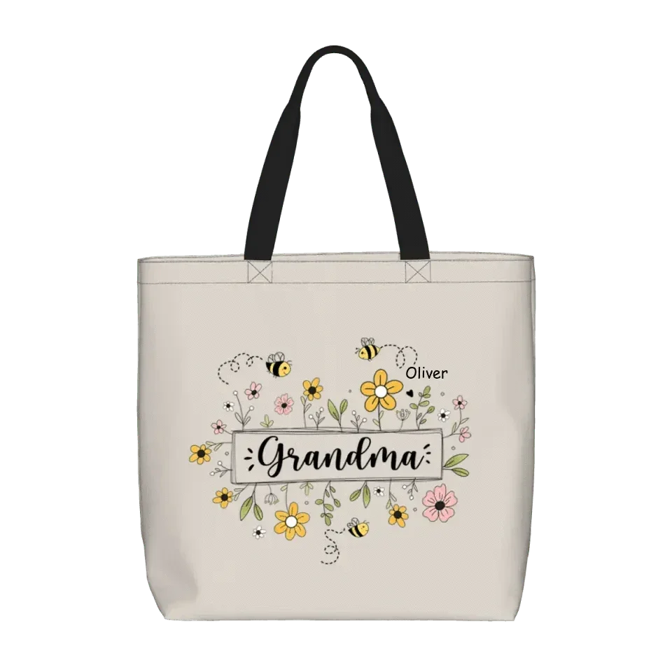Family Personalized Garden Bees Zippered Bag For Grandma